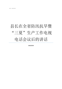 县长在全省防汛抗旱暨三夏生产工作电视电话会议后的讲话全省电视电话会召开
