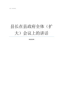 县长在县政府全体扩大会议上的讲话