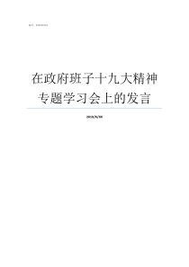 在政府班子十九大精神专题学习会上的发言政府六大班子是什么