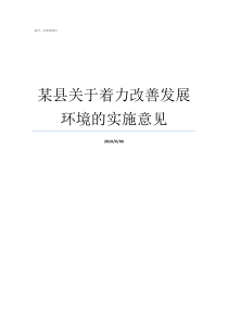 某县关于着力改善发展环境的实施意见