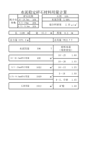 水稳材料用量计算表