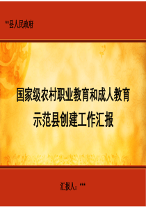 职业和成人教育示范县创建工作汇报提纲