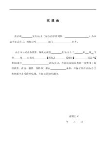 派遣函标准格式(中文)