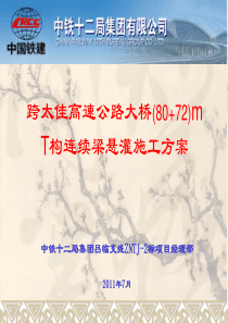 跨太佳高速公路大桥-T构连续梁悬灌施工方案