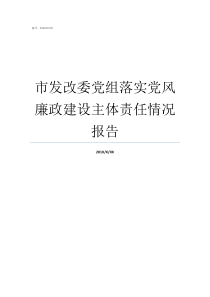 市发改委党组落实党风廉政建设主体责任情况报告