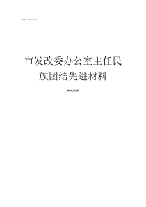 市发改委办公室主任民族团结先进材料