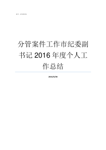 分管案件工作市纪委副书记2016年度个人工作总结