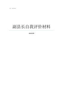 副县长自我评价材料自我评价