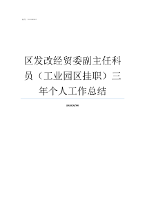 区发改经贸委副主任科员工业园区挂职三年个人工作总结