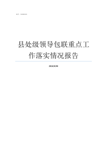 县处级领导包联重点工作落实情况报告以县处级以上领导为重点