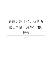 政府办副主任体改办主任争创一流半年述职报告政府办副主任能管什么