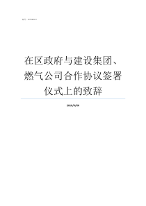 在区政府与建设集团燃气公司合作协议签署仪式上的致辞区政府法治政府建设