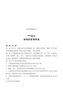 公司项目招投标管理制度