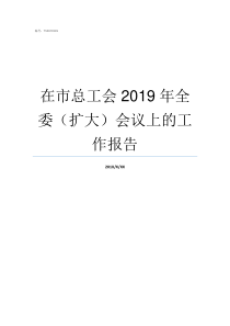 在市总工会2019年全委扩大会议上的工作报告2019全国总工会改革
