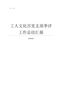 工人文化宫党支部季评工作总结汇报党支部半年度工作总结