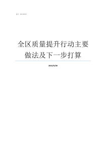 全区质量提升行动主要做法及下一步打算全年开展质量提升行动