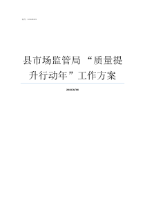 县市场监管局nbsp质量提升行动年工作方案质量提升市场监管局