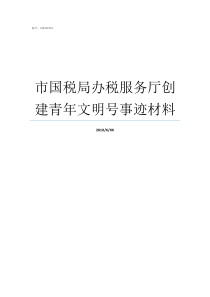 市国税局办税服务厅创建青年文明号事迹材料