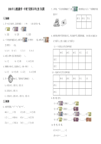 2020年人教版数学一年级下册第五单元复习试题(含答案)