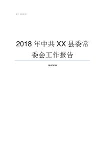 2018年中共XX县委常委会工作报告