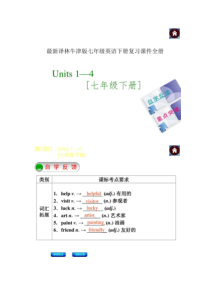 译林牛津版七年级英语下册复习课件全册汇总