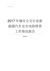 2017年城市公交行业新能源汽车安全风险排查工作情况报告2019新城市排名