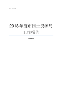 2018年度市国土资源局工作报告国土资规20191