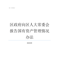 区政府向区人大常委会报告国有资产管理情况办法