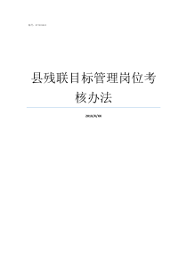 县残联目标管理岗位考核办法残联哪些岗位招残疾人