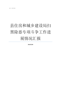 县住房和城乡建设局扫黑除恶专项斗争工作进展情况汇报