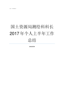 国土资源局测绘科科长2017年个人上半年工作总结国土资源局科长级别