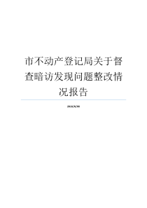 市关于督查暗访发现问题整改情况报告督查整改