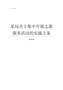 某局关于集中开展志愿服务活动的实施方案市局参加志愿服务活动