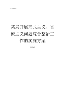 某局开展形式主义官僚主义问题综合整治工作的实施方案