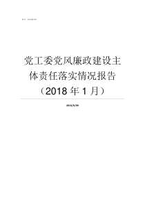 党工委党风廉政建设主体责任落实情况报告2018年1月怎样加强党风廉洁建设