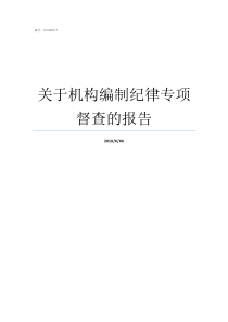 关于机构编制纪律专项督查的报告严肃机构编制纪律