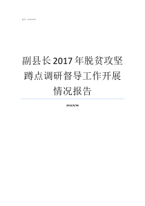 副县长2017年脱贫攻坚蹲点调研督导工作开展情况报告