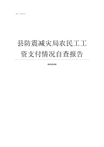 县防震减灾局农民工工资支付情况自查报告项目农民工自查自纠报告