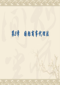 第5章 国际商事代理法