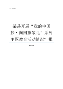 某县开展我的中国梦向国旗敬礼系列主题教育活动情况汇报我们的中国梦