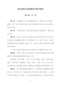 湖北省电力设施建设与保护条例