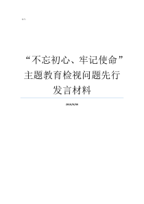 不忘初心牢记使命主题教育检视问题先行发言材料不忘初心牢记使命自查