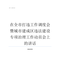在全市打违工作调度会暨城市建成区违法建设专项治理工作动员会上的讲话工作会