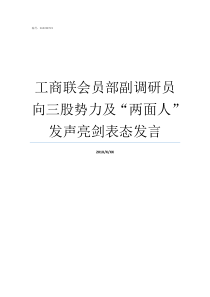 工商联会员部副调研员向三股势力及两面人发声亮剑表态发言