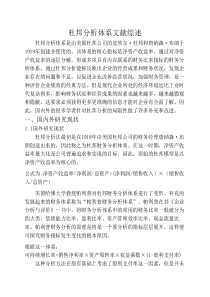 杜邦分析体系文献综述文献综述