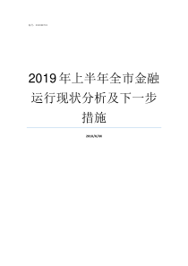 2019年上半年全市金融运行现状分析及下一步措施2019年全市上半年经济运行情况