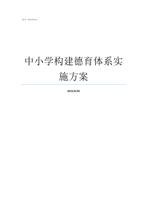 中小学构建德育体系实施方案