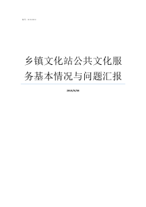 乡镇文化站公共文化服务基本情况与问题汇报乡镇文化站全称