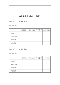 事业集团经营快报模板