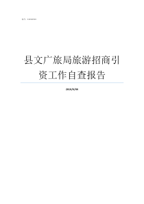 县文广旅局旅游招商引资工作自查报告广广引事